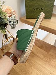 Fortok Gucci Pilar Espadrille Sandals in Green - 3