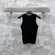 Fortok Dior Ecru Cashmere and Wool Knit Sleeveless Vest White/Black - 3