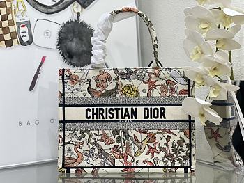 Fortok Dior Book Tote Embroidery Fantastic Beasts White Multicolored 36x27.5x16.5cm