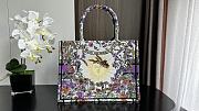 Fortok Dior Book Tote 4 Seasons Summer Sun Embroidery Ecru Multicolored 36x27.5x16.5cm - 6