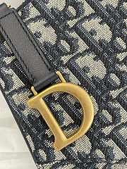 Fortok Dior Rodeo Saddle Pouch Blue Dior Oblique Jacquard Canvas 20x15x4cm  - 4