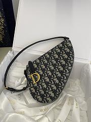 Fortok Dior Rodeo Saddle Pouch Blue Dior Oblique Jacquard Canvas 20x15x4cm  - 2