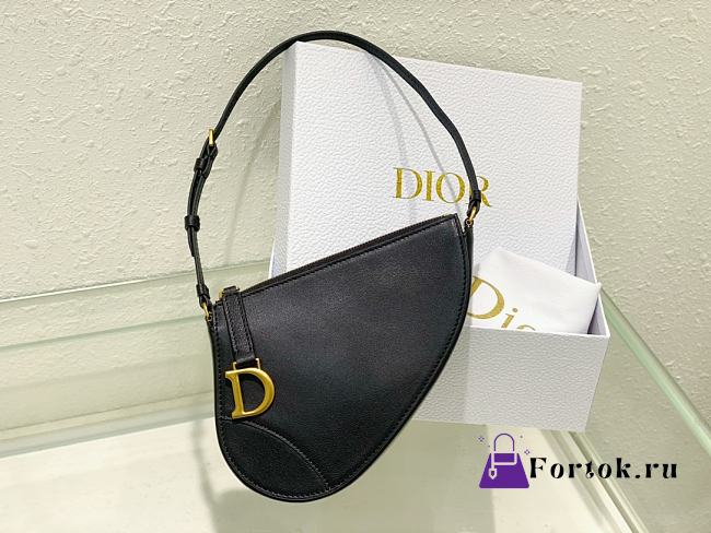 Fortok Dior Rodeo Saddle Pouch in Black 20x15x4cm - 1