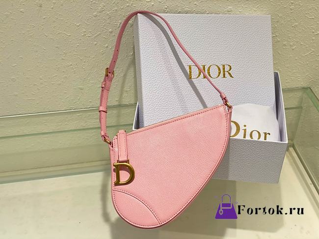 Fortok Dior Rodeo Saddle Pouch in Pink 20x15x4cm - 1