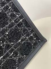 Fortok Dior Book Tote Black Cannage Tweed 36x16x27cm - 3