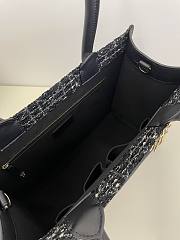 Fortok Dior Book Tote Black Cannage Tweed 36x16x27cm - 4