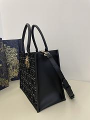 Fortok Dior Book Tote Black Cannage Tweed 36x16x27cm - 6