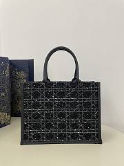 Fortok Dior Book Tote Black Cannage Tweed 36x16x27cm - 5