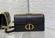 Fortok Dior 30 Montaigne East-West Bag with Chain Black Calfskin 21x6x12cm - 1