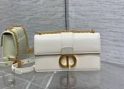 Fortok Dior 30 Montaigne East-West Bag with Chain White Calfskin 21x6x12cm - 1