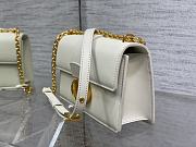 Fortok Dior 30 Montaigne East-West Bag with Chain White Calfskin 21x6x12cm - 5