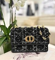 Fortok Dior Caro Bag Black Cannage Tweed 18x5x12cm - 1