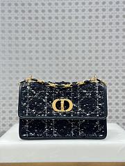 Fortok Dior Caro Bag Black Cannage Tweed 18x5x12cm - 4