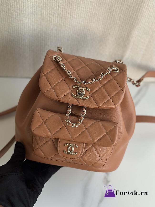 Fortok Chanel Duma Backpack in Beige 18x18x12cm - 1