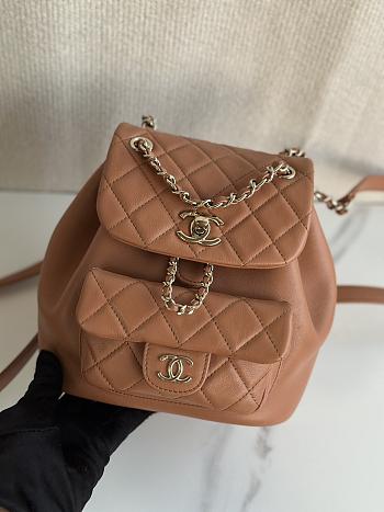 Fortok Chanel Duma Backpack in Beige 18x18x12cm