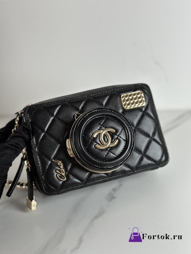 Fortok Chanel 24S Camera Bag Black 11.5x16x6cm - 1