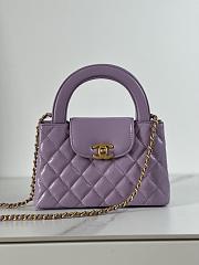 Fortok Chanel 24P Kelly Bag Purple 19x13x7cm  - 1