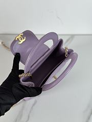 Fortok Chanel 24P Kelly Bag Purple 19x13x7cm  - 6