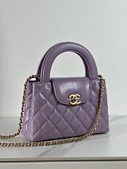Fortok Chanel 24P Kelly Bag Purple 19x13x7cm  - 5