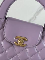 Fortok Chanel 24P Kelly Bag Purple 19x13x7cm  - 4