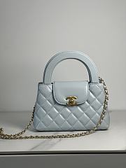 Fortok Chanel 24P Kelly Bag Light Blue 19x13x7cm - 1
