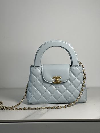 Fortok Chanel 24P Kelly Bag Light Blue 19x13x7cm