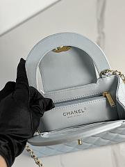 Fortok Chanel 24P Kelly Bag Light Blue 19x13x7cm - 5