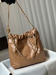 Fortok Chanel 22 Shiny Calfskin Bag Caramel 35cm - 2