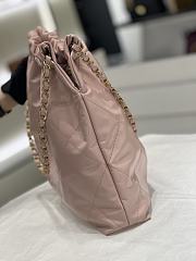 Fortok Chanel 22 Shiny Calfskin Bag Light Pink 35cm - 4