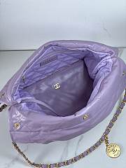 Fortok Chanel 22 Shiny Calfskin Bag Purple 35cm - 6