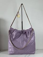 Fortok Chanel 22 Shiny Calfskin Bag Purple 35cm - 5