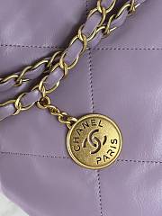 Fortok Chanel 22 Shiny Calfskin Bag Purple 35cm - 4