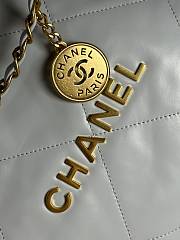 Fortok Chanel 22 Shiny Calfskin Bag Light Blue 35cm - 5