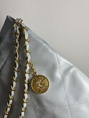 Fortok Chanel 22 Shiny Calfskin Bag Light Blue 35cm - 4