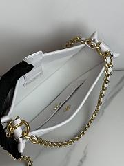 Fortok Chanel Hobo Handbag Calfskin & Gold-Tone Metal White 20×24×6cm - 4