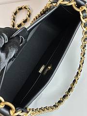 Fortok Chanel Hobo Handbag Calfskin & Gold-Tone Metal Black 20×24×6cm - 4