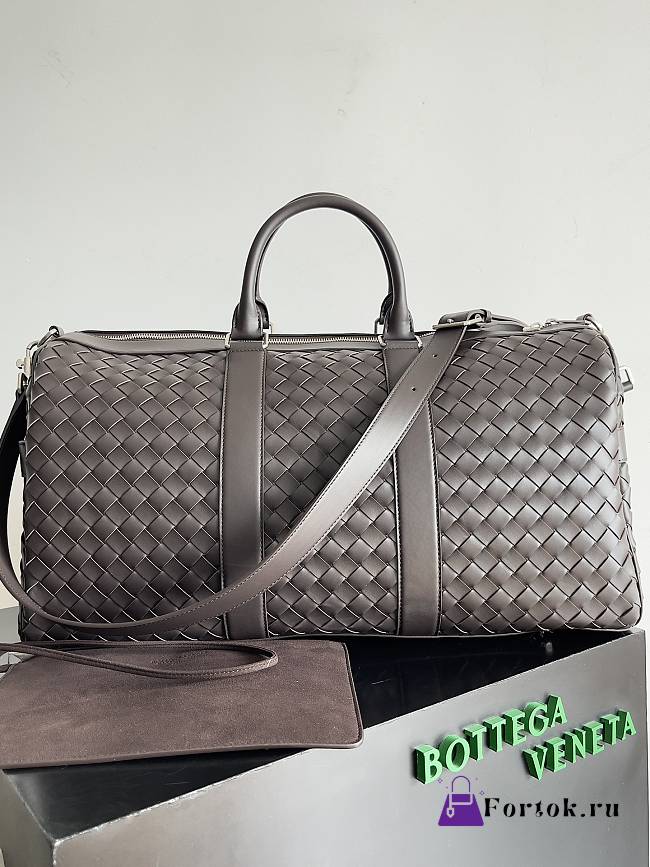 Fortok Bottega Veneta Medium Intrecciato Duffle Bag Fondant 50x27x24cm - 1