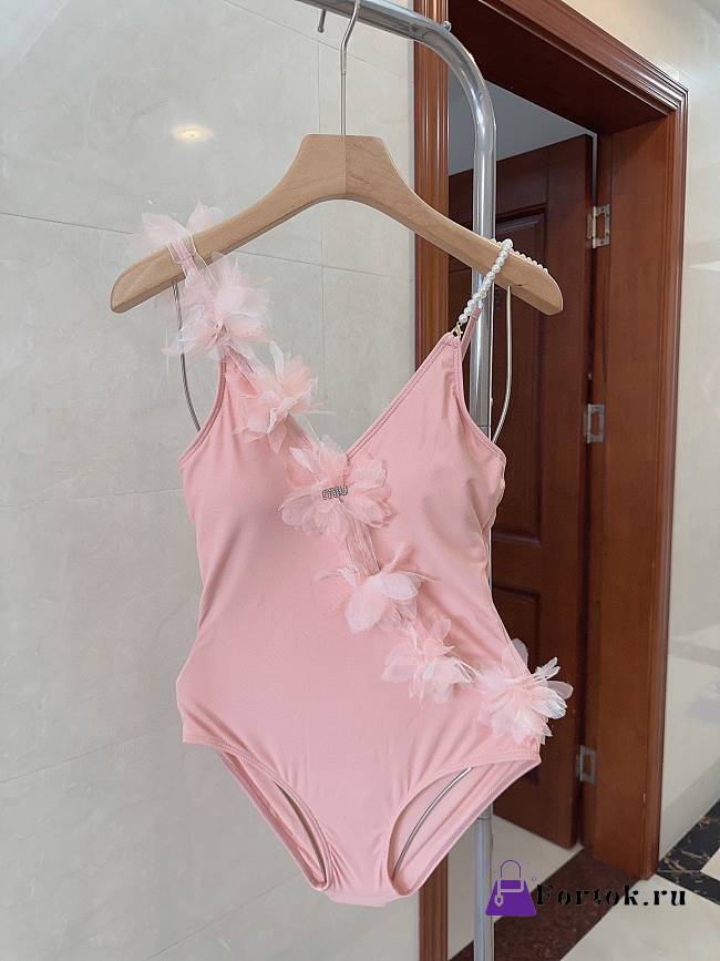 Fortok MiuMiu Pink Flower Swimmsuit - 1