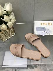 Fortok Dior Dway Slide Nude Calfskin and Embroidered Cotton - 4