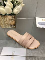 Fortok Dior Dway Slide Nude Calfskin and Embroidered Cotton - 5