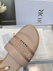 Fortok Dior Dway Slide Nude Calfskin and Embroidered Cotton - 6