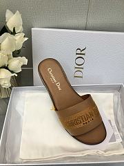 Fortok Dior Dway Slide Camel Calfskin and Embroidered Cotton - 2