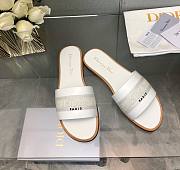 Fortok Dior Dway Slide White Calfskin and Embroidered Cotton - 1