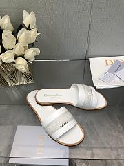 Fortok Dior Dway Slide White Calfskin and Embroidered Cotton - 6