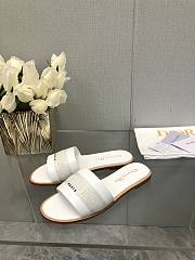 Fortok Dior Dway Slide White Calfskin and Embroidered Cotton - 4