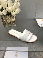 Fortok Dior Dway Slide White Calfskin and Embroidered Cotton - 2