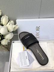 Fortok Dior Dway Slide Black Calfskin and Embroidered Cotton - 6