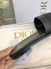 Fortok Dior Dway Slide Black Calfskin and Embroidered Cotton - 4