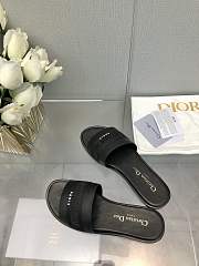 Fortok Dior Dway Slide Black Calfskin and Embroidered Cotton - 3