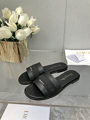 Fortok Dior Dway Slide Black Calfskin and Embroidered Cotton - 2